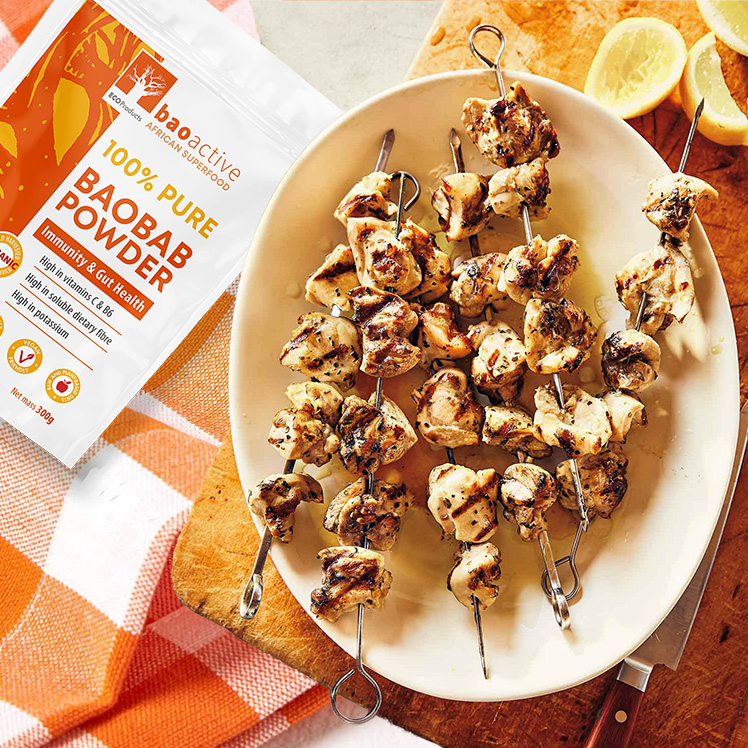 Lemon Garlic Baobab Marinade for Chicken Kebabs BaoActive African